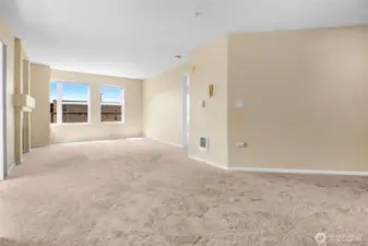 Both living and dining area with lots of natural light in this corner unit