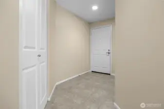Entry way with hall closet