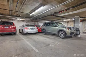 2 car tandem parking with a storage unit!