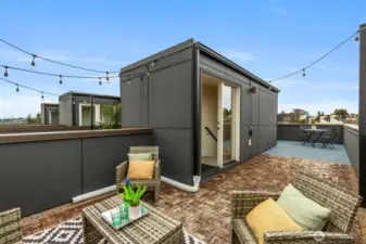 Roof deck has great privacy and excellent views.