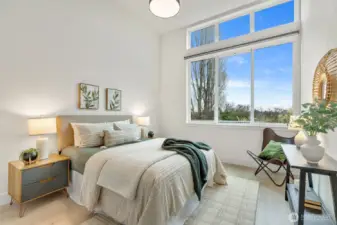 Bedroom on entry level; still great views to the East!