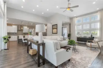 Another look at the open floorplan and into the large Chef's kitchen