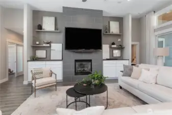 Newly added cabinets and shelving.  A decorator's delight