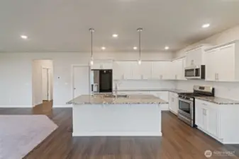 stainless appliances, refrigerator, microwave, oven, dishwasher