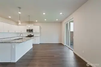 dining room with slider