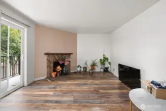 Living room with fire place