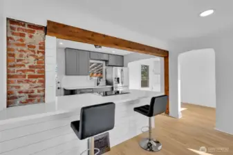 Exposed original brick