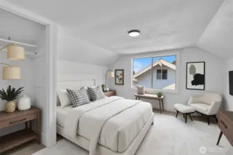 Staged upstairs bedroom