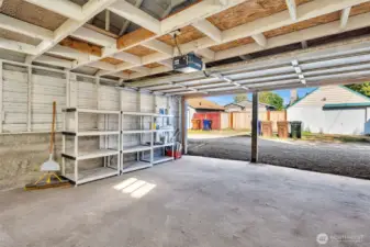 interior of two car garage
