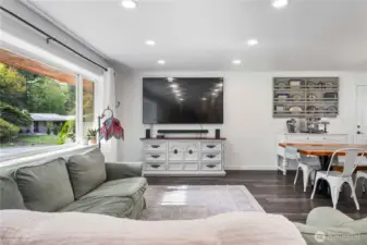 Living room and dining room
