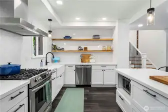 shelving in kitchen