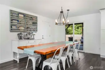 Dining room with door to the covered patio