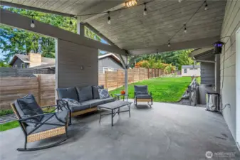 Fully fenced back yard