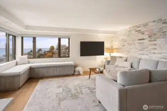 View from Open Kitchen across Living Room