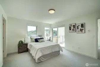 3rd Floor Primary Bedroom with slider to Deck