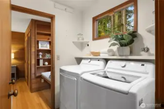 Convenient walk-through laundry room is nestled between bedrooms#2 & #3.