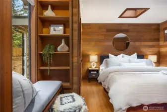 Bedroom #3 with same great build-ins and skylight.