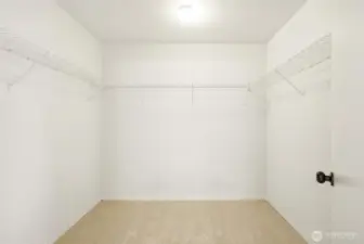 Large walk-in closet offers excellent storage
