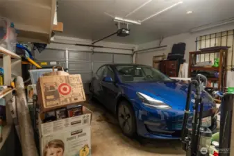 Garage with new EV charger and electrical panel
