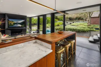 Bar stool seating for informal living