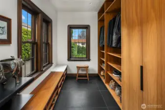 Mud room off the kitchen and entrance from the garage