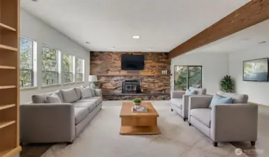 Virtually staged. Tall ceilings in basement.
