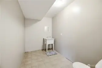 Large Half Bath with Room for Storage
