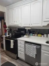 Kitchen with new appliances.