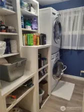Laundry room with a lot of storage space.
