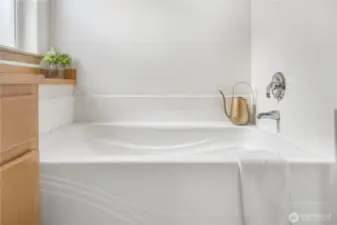 Primary bathroom soaking tub