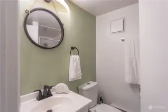 3/4 bathroom with shower stall.