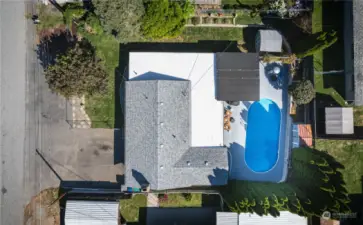 top view with pool