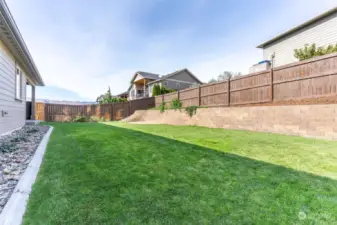 Fully fenced backyard