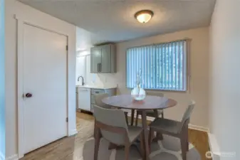 Virtually staged dining area.