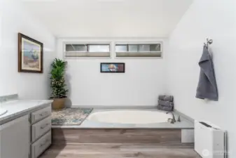 Primary bathroom with tub