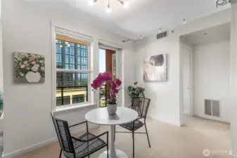 Dine with a view, enjoy meals overlooking stunning city and waterfront scenery from this bright dining area.