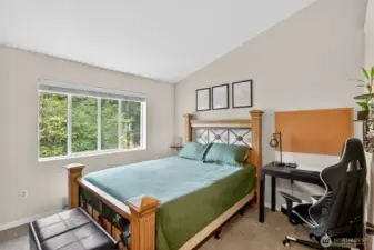 Spacious Primary Bedroom with Vaulted Ceilings