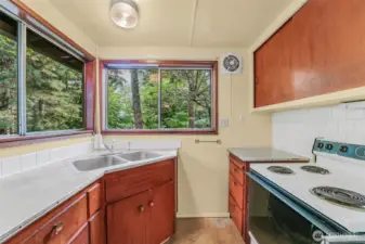 Enjoy the garden views from your kitchen.