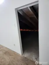 Storage under the roof in the garage loft