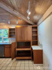 Pull out drawers in the kitchen.