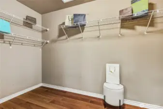 Plenty of room in the walk-in closet off the primary.