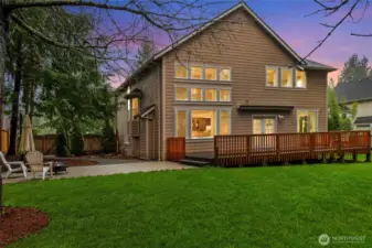 New expanded deck and paver patio.