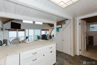 It was quite foggy this day but the deck view ran straight into the water.