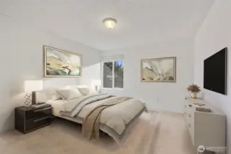 Primary bedroom with en suite bathroom and a huge closet