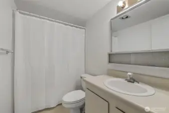 Full bath right off the hallway