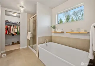 Primary Bathroom and Walk-in Closet