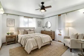 Secondary bedroom. Virtually staged.