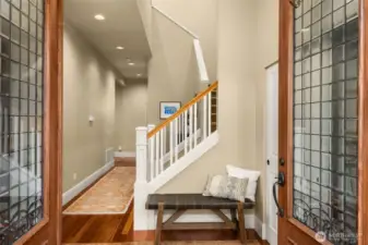 Soaring ceilings and cherry hardwood floors welcome you to this beautifully maintained home.