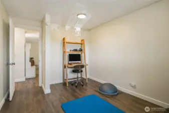 Guest bedroom looking towards the entry hall