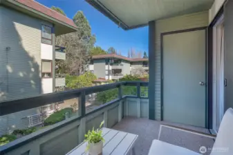 Balcony with storage closet. A second locked storage room is down on the 1st floor.